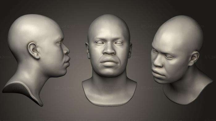 Anatomy of skeletons and skulls (Black Man Head 24, ANTM_0283) 3D models for cnc